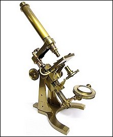 Charles A. Spencer (Spencer & Eaton). The Large Trunnion Model microscope with lever activated stage, c. 1859