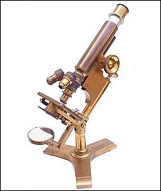 Signed: Jno Ehrmann, Maker, 1905. A microscope made by an unrecognized maker