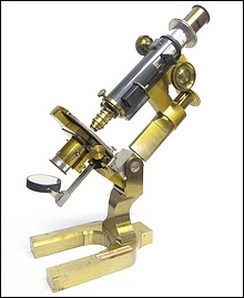 Bausch & Lomb Optical Co. The Harvard Model Microscope with inclination and rack and pinion