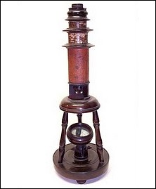 Nuremberg toy Culpeper style microscope. c. 1800 signed IM
