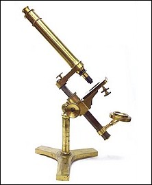 Monocular microscope made by Charles A. Spencer. Pritchard type c. 1860