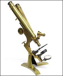 J. Zentmayer, Phila, Pat'd Aug. 15, 76. The American Histological Binocular Microscope