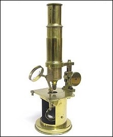 French Drum Microscope with rack and pinion focusing, c.1850. The microscope of George Tate (1805-1871)
