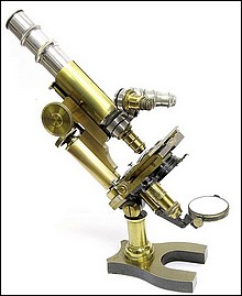 Nachet 17 rue St. Severin, Paris. Middle model No. 4 microscope with mechanical stage, c.1890
