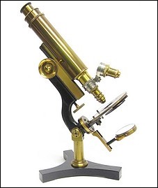 James W. Queen & Co. #1476 The Acme No. 4 model microscope. c. 1887. The microscope of Dr. Edward E. Maxey, MD (1867-1934)