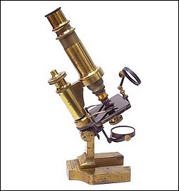 Antique Vintage Style 6-3/4 Portable Brass Field Microscope 