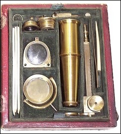 New Improved Pocket Compound Microscope, c. 1830. Cary-Gould type microscope