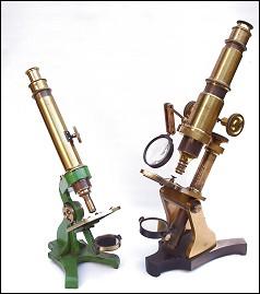 Left: Early Watson microscope ; Right: Gebr Mittelstrafs, Magdeburg
