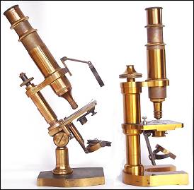 Continental microscopes: left: Nachet Opticien, rue 