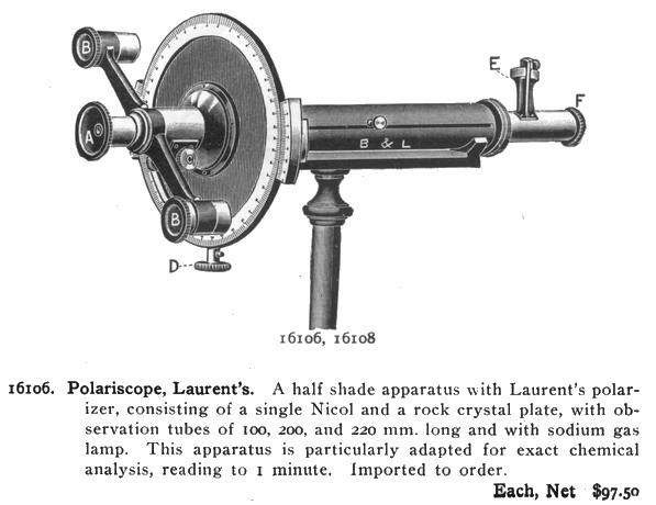 Laurent Type Polarimeter. Probably a French import c. 1900