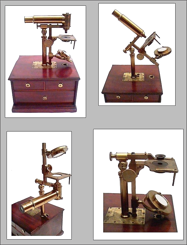 Universal microscope signed Made for Widdifield & Cie, Boston