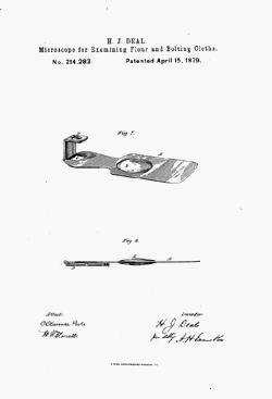 microscope patent: US214283