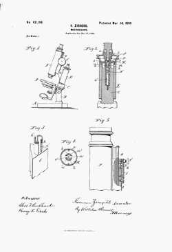 microscope patent: US621196