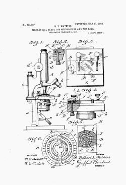 microscope patent: US893957
