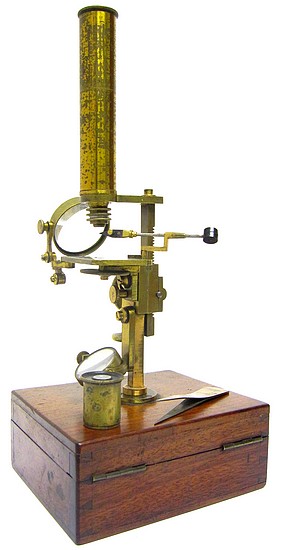Brunner à Paris, 34 Rue des Bernardins. Gruby Type Pocket Microscope, c. 1842