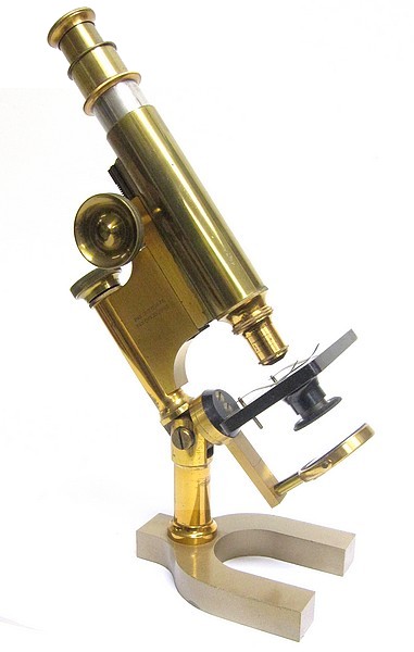 Bausch & Lomb Optical Co. The Harvard Model Microscope with inclination and rack and pinion