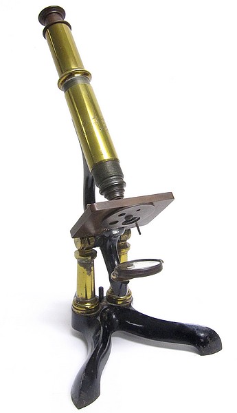  Bausch & Lomb Optical. Co., Rochester N.Y. An early and uncommon B&L microscope with screw tube focusing, c. 1875.