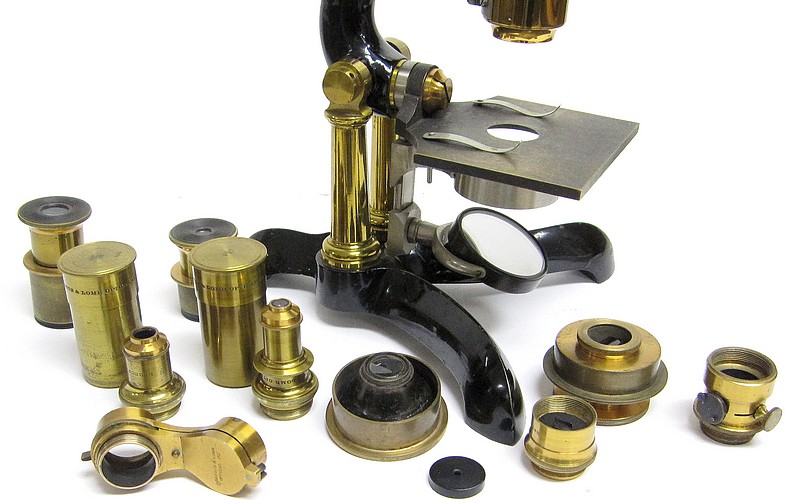 Bausch & Lomb Optical. Co., Rochester NY.#643, The Reseach model microscope, c. 1878. Accessories