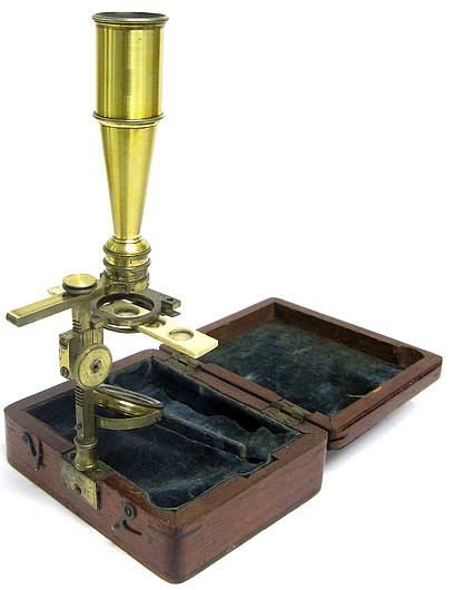 Cary, London. Gould's Improved Pocket Compound Microscope, c. 1835. The microscope of Alexander Boyden (1791-1881)
