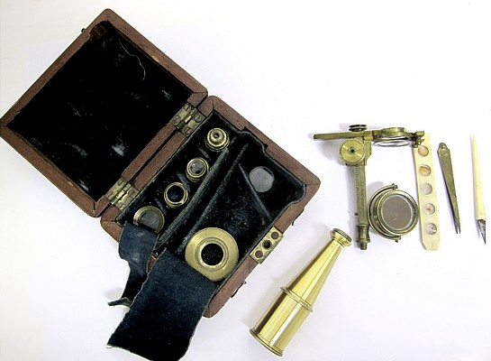 Cary, London. Gould's Improved Pocket Compound Microscope, c. 1835. The microscope of Alexander Boyden (1791-1881)
