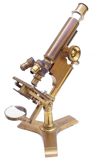 JNO EHRMANN, Maker, 1905. Monocular microscope on a tripod base