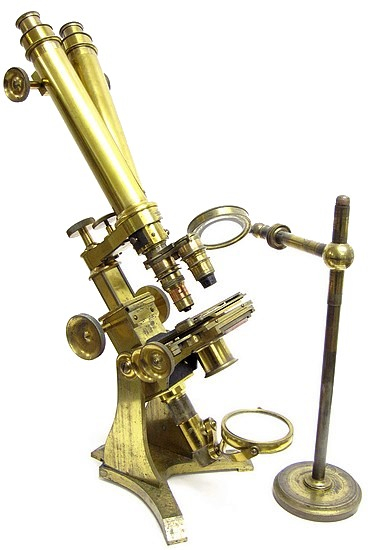  Charles G. Ewing San Francisco c. 1870. Binocular microscope of English origin