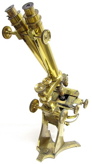  Charles G. Ewing San Francisco c. 1870. Binocular microscope of English origin 