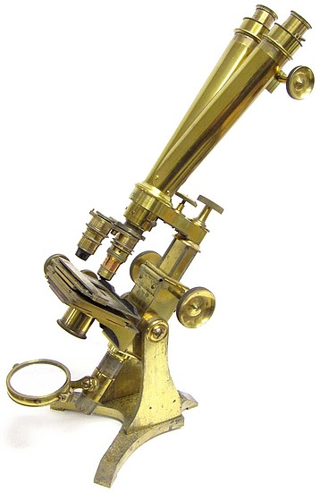  Charles G. Ewing San Francisco c. 1870. Binocular microscope of English origin 
