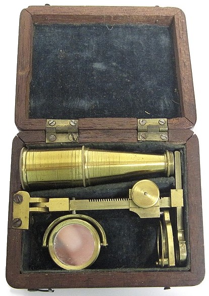 Folding Cary-Gould type pocket microscope, c.1827