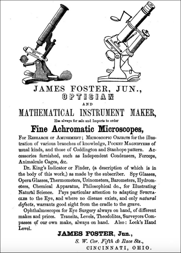 Foster advertisement from 1859