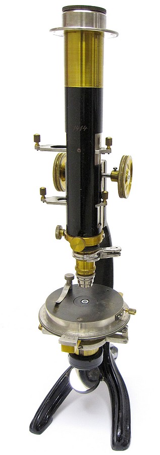 R. Fuess Steglitz-Berlin, # 1414. Smaller petrological microscope model Va, c.1908 (model with a very large field of view)