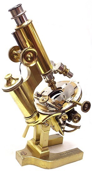 Bausch & Lomb Optical Co. New York, Rochester NY, Chicago. Serial number 27818. "The Grand" Continental Model Microscope DDS c. 1898