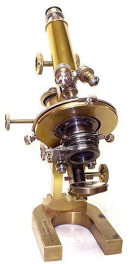 Bausch & Lomb Optical Co. New York, Rochester NY, Chicago. Serial number 27818. "The Grand" Continental Model Microscope DDS c. 1898