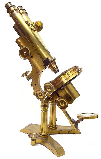 J. & W. Grunow #594. Binocular microscope, c. 1874