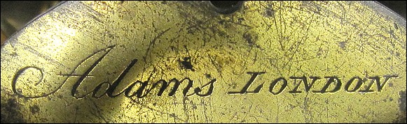 Adams signature on Culpeper microscope