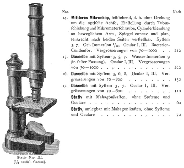 Mittleres mikroskop - Stativ III