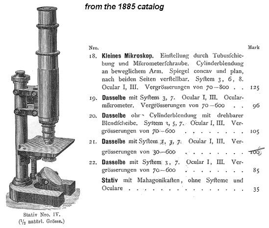 E. Leitz Wetzlar, No. 6260. Kleines mikroskop - Stativ IV