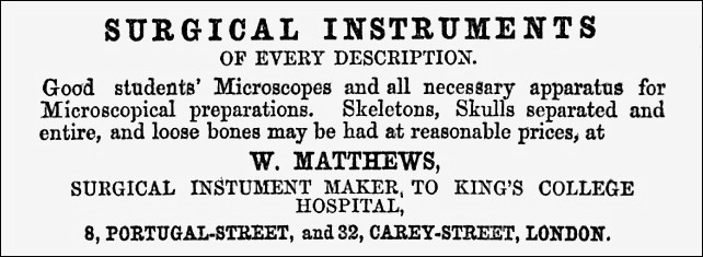 Mathews advertisement 1855