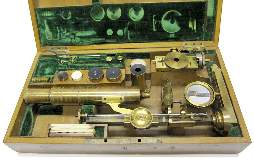 Plössl in Wien. Non-inclining Large Microscope, c. 1845 (Grosses Mikroskop)