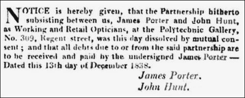 Porter & Hunt notice