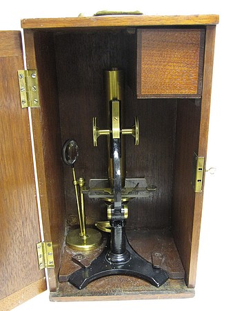 James W. Queen & Co., Philadelphia and New York. The Student Model Microscope, c. 1871 