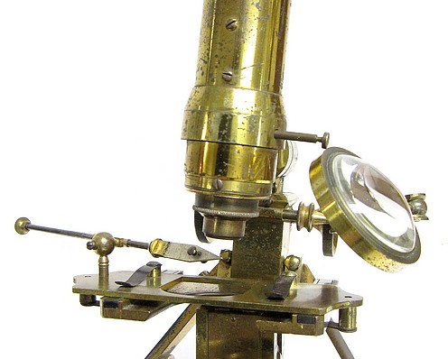James Swift, London (attributed). Portable folding microscope with polarization. c. 1877