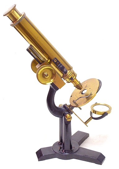 E.H. & F.H. Tighe, Detroit Mich.. Small monocular microscope, c. 1890