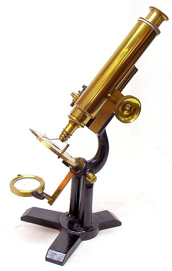 E.H. & F.H. Tighe, Detroit Mich.. Small monocular microscope, c. 1890