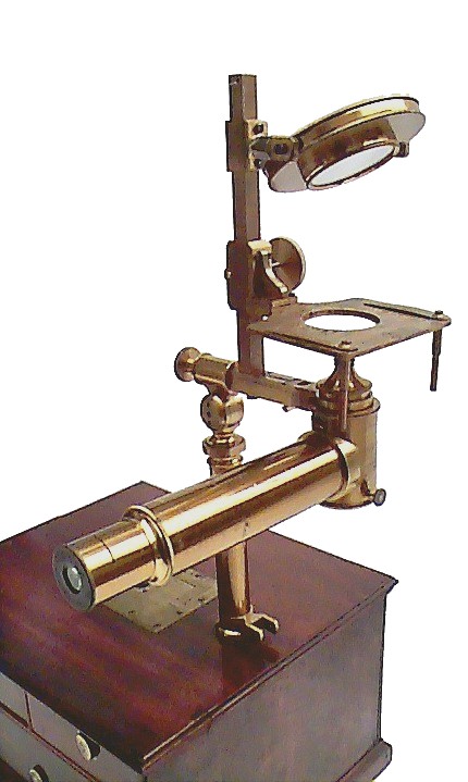 Made for Widdifield & Cie, Boston. A Rare Universal (inverted) Microscope Sold by a Boston Retailer. c. 1840-1855 