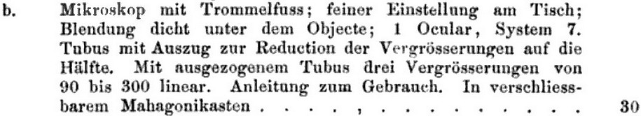 Wasserlein price list 1879