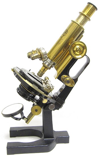 Carl Zeiss, Jena No. 51081. The Model IIIE Jug-handle microscope with large mechanical stage, c. 1910