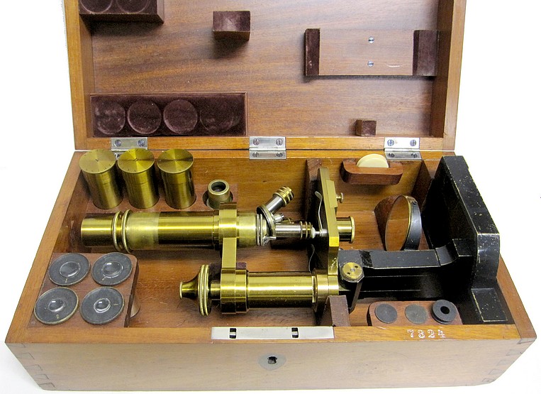 Zeiss, Jena, 7324. Microscope model Va in the case