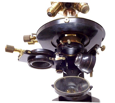Carl Zeiss, Jena No. 47238. Jug-handle microscope. Substage and Abbe condenser