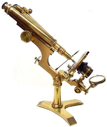 J. Zentmayer, Philadelphia. Patented 1876, No. 3773. United States Army Hospital Binocular Microscope